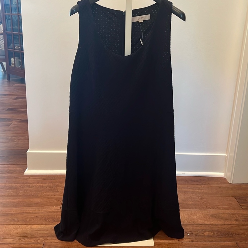 LOFT Navy *New with tags* Eyelet Dress 12